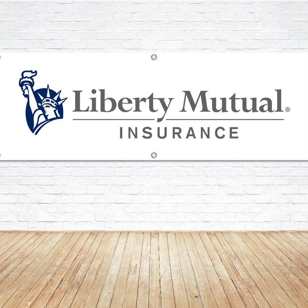 LIBERTY MUTUAL INSURANCE Logo Vinyl Banner 6ft. Sign Office Agent Broker Kiosk